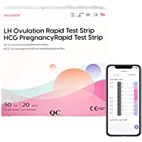 Los mejores  - Femometer 50 Test de Ovulación y 20 Test de Embarazo Ultrasensibles 25mIU-ml，Resultados Precisos con la App (iOS…